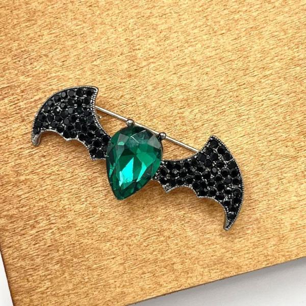 ブローチ コウモリ 蝙蝠 ラインストーン おしゃれ かわいい メンズ レディース ピンブローチ ラペルピン