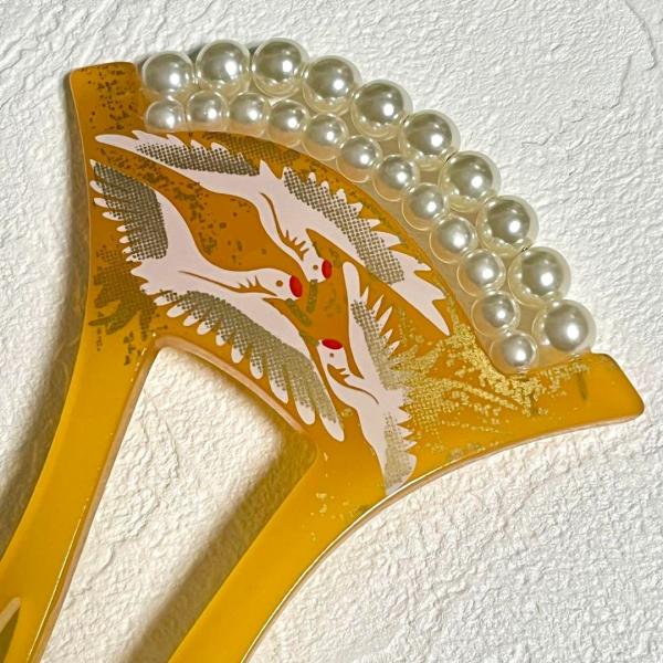 簪 かんざし つる 鶴 結婚式 和装 髪飾り 卒業式 パール