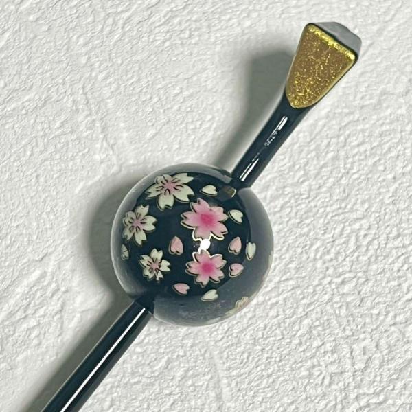 簪 玉かんざし 黒色 結婚式 和装 髪飾り 卒業式 成人式 着物