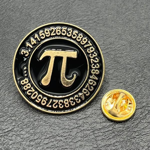 ラペルピン 円周率 π ピンバッジ ブローチ ピンブローチ ピンズ