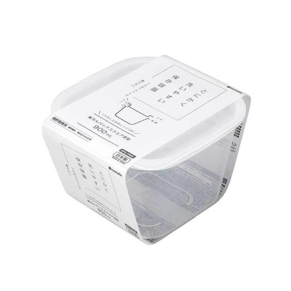 イノマタ化学楽ちんパックスクエア深型900mlクリアーホワイト : ひゃく