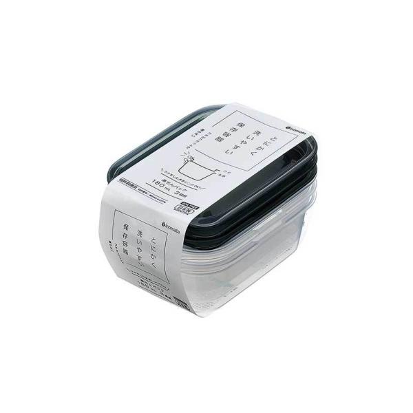イノマタ化学楽ちんパック角型180ml3個組 クリアーブラック