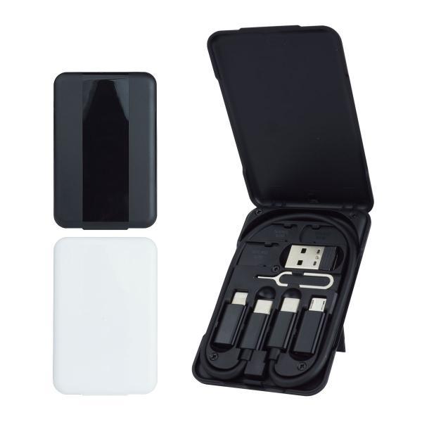 Type-C 充電ケーブル Lightning MicroUSB USB Type-A 変換アダプタ付属 iPhone Android MAX 3A データ転送 スタンド 小型 軽量 持ち運び 携帯