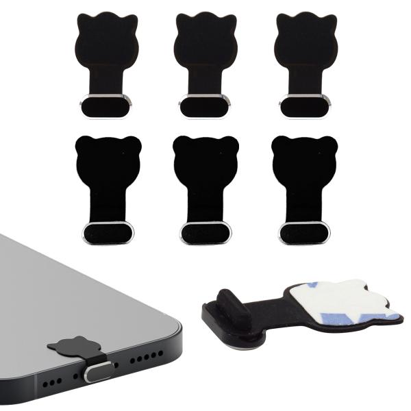 3個セット ライトニング用 コネクタカバー Lightning キャップ 保護カバー スマホ 猫 ねこ シリコン アルミニウム 合金 防塵 防水 防傷 動物 アニマル かわいい