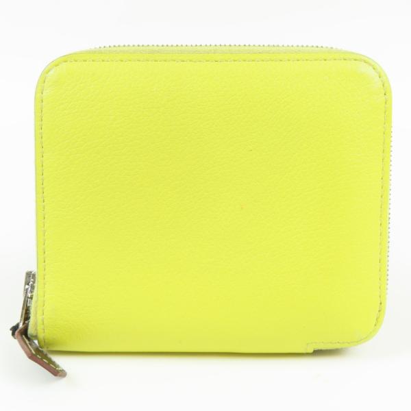 綺麗 HERMES エルメス アザップコンパクト シルクイン  ラウンドファスナー財布 レザー イエロー B刻印 レディース【中古】 HERMES（エルメス） 綺麗 アザップコンパクト シルクイン ラウンド