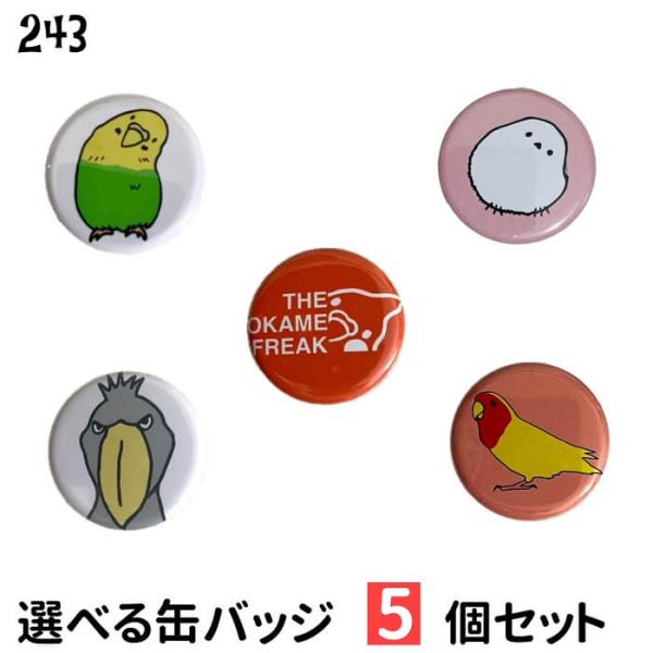 【1000円ポッキリ】【送料無料】 インコ シマエナガ ハシビロコウ  缶バッジ 5個セット 32ｍｍ グッズ 小鳥 鳥 鳥好き 雑貨 缶バッチ おしゃれ かわいい