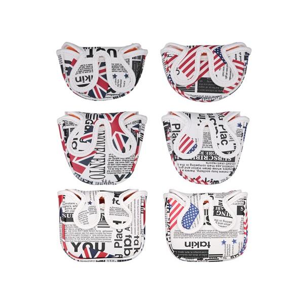 ゴルフヘッドカバー パターカバー 磁石タイプ開閉 オデッセイ２ボール テーラーメイド スパイダーパター センターシャフトに適合 アメリカ イギリス