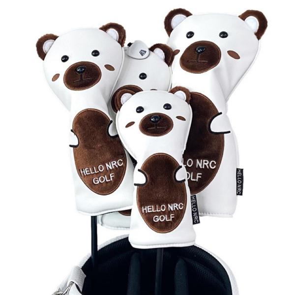 ゴルフヘッドカバー ウッド用カバー ドライバー440cc 460cc用カバー ユーティリティ UT用カバー 熊 クマ