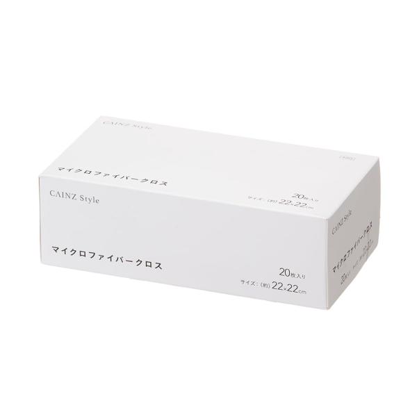 カインズ(CAINZ) マイクロファイバー クロス 20枚入 ホワイト 乾拭き 水拭き 使い捨て キッチンクロス キッチン掃除 洗面台 台所 ふきん ぞうきん クロス