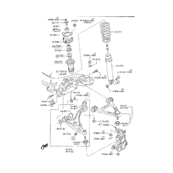 適合車種　NCロードスター　AUTOEXE製 MNC785X(オーバーホールキット)交換時に推奨されている純正部品のセット(フロント側)一式となります商品画像の番号がカッコ内の部品が対象です。【各２個セット】ラバーブッシュ F151-28-...