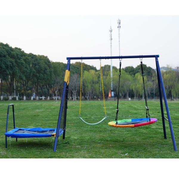 【トランポリン】飛び跳ねて遊びながら体力作り！手すり付きで安全安心して中心を飛べない、また勢いで飛ぶとカバーのところまで飛んでしまい、落ちたら怪我の可能性があります。しっかり握れる。柔らかない素材のため、お子ど様の手が傷つくことなし！セーフ...