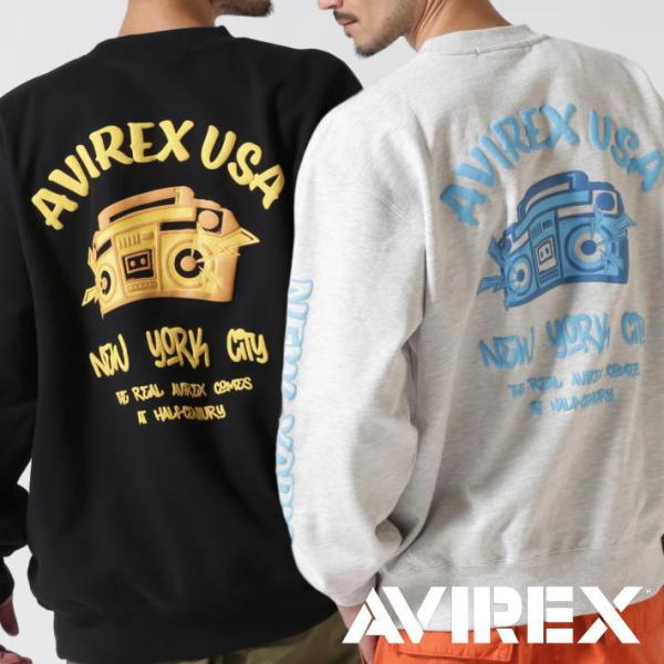 AVIREX スウェット トレーナー 長袖 FOAMING CREW NECK SWEAT 