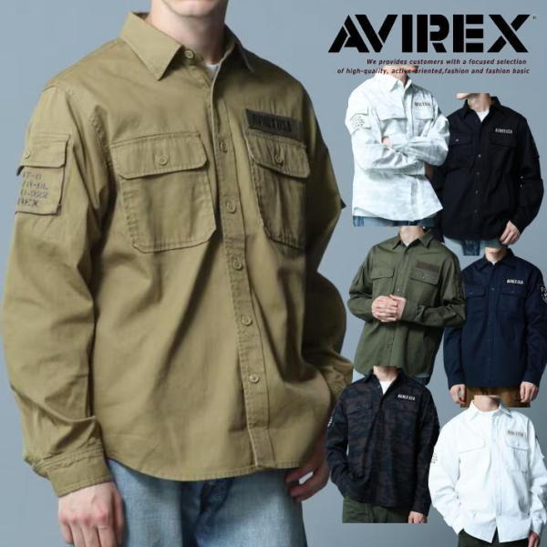 AVIREX 長袖シャツ メンズ ミリタリーシャツ ブルゾン 正規品 Y_U