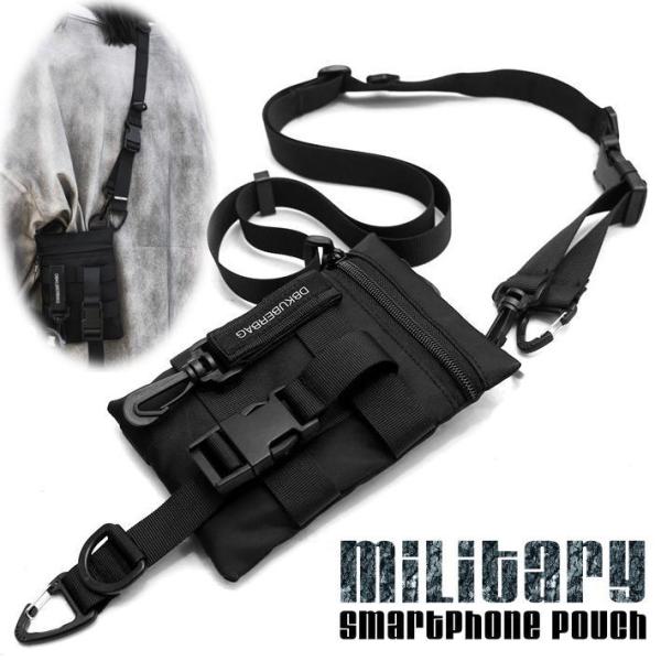 【Military】スマホポーチ スマホ ショルダー 財布 お財布 メンズ レディース NEK ★REVM 7987677 ブラック 黒 クロ スマホケース サコッシュ ショルダーバッグ