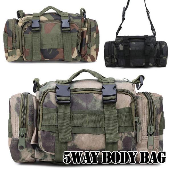 5WAY ボディバッグ メンズ 鞄 かばん カバン ショルダーバッグ ★REVM 7998755(7999489) 迷彩 カモフラージュ サコッシュ ミリタリー キャンプ アウトドア