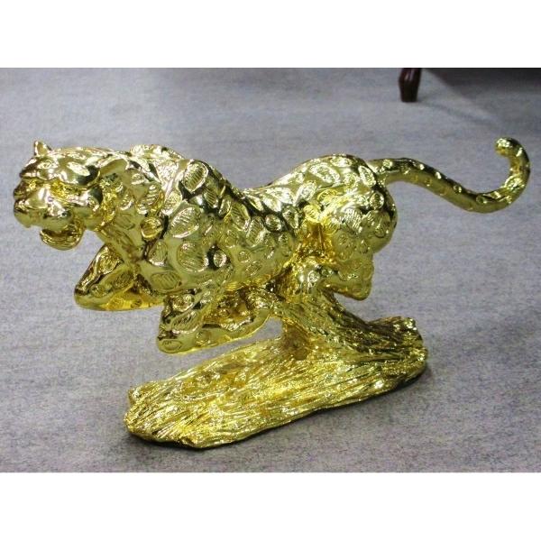 豪華置物　ヒョウ　動物彫刻　インテリア　オブジェ　美術品　金メッキ 豪華置物ヒョウ動物彫刻インテリアオブジェ美術品金メッキ