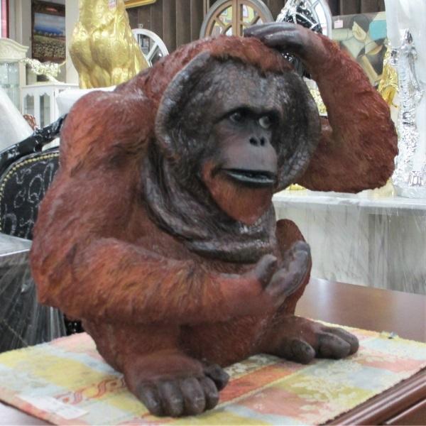 オラウータン 置物 オブジェ インテリア オーナメント ブラウン 玄関