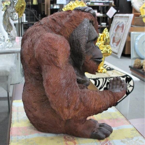 オラウータン 置物 オブジェ インテリア オーナメント ブラウン 玄関