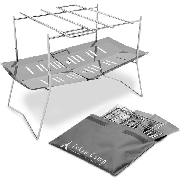 A4サイズに折りたためる携行性と、高い燃焼効率を両立。軽量ながら安定感があり、設営も簡単な実用派焚き火台