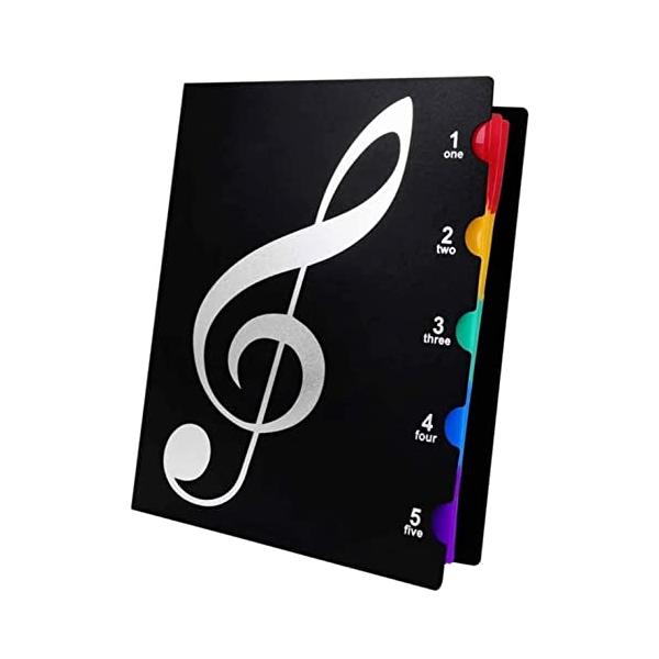 fogman 音楽ファイル 楽譜ファイル 楽譜ケース 楽譜いれ 楽譜入れファイル レッスンファイル A4 黒 吹奏楽 書き込みできる (40枚収納)