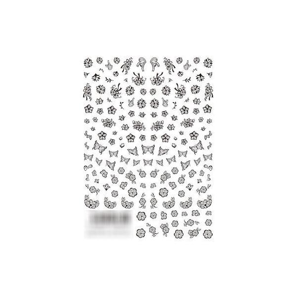 Tsumekira ツメキラ ネイルシール 切り絵 フラワー バタフライ ブラック Nn Kre 2 セルフネイル 貼るだけ ネイルステッカー Morenotafurt Com