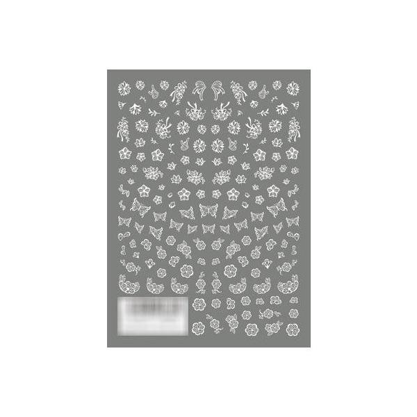 Tsumekira ツメキラ ネイルシール 切り絵 フラワー バタフライ ホワイト Nn Kre 1 簡単 貼るだけ かわいい Winestyles Jp