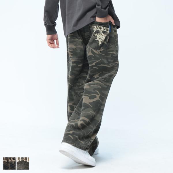ハイドアンドシーク　レオパードカーゴパンツ SEQUENZE SEQUENZ (シークエンズ) ワイドパンツ 迷彩 カモフラ