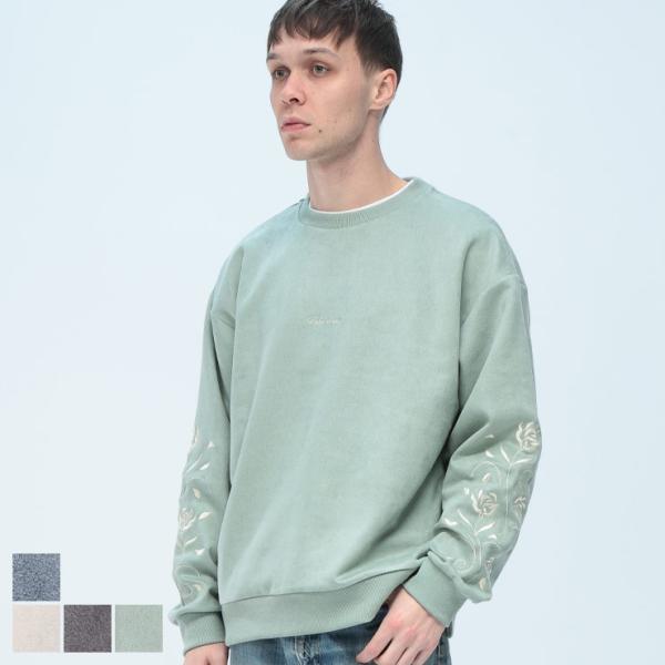 NAIVE MAGIC (ナイーブマジック) 袖刺繍 ストレッチ スウェット トレーナー NM25AW16R