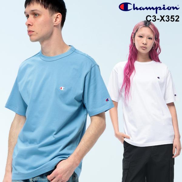 Champion チャンピオン サステナブルコットン ワンポイントロゴ クルーネック 半袖 Tシャツ C3X352 メンズ トップス Tee スポーツ インナー