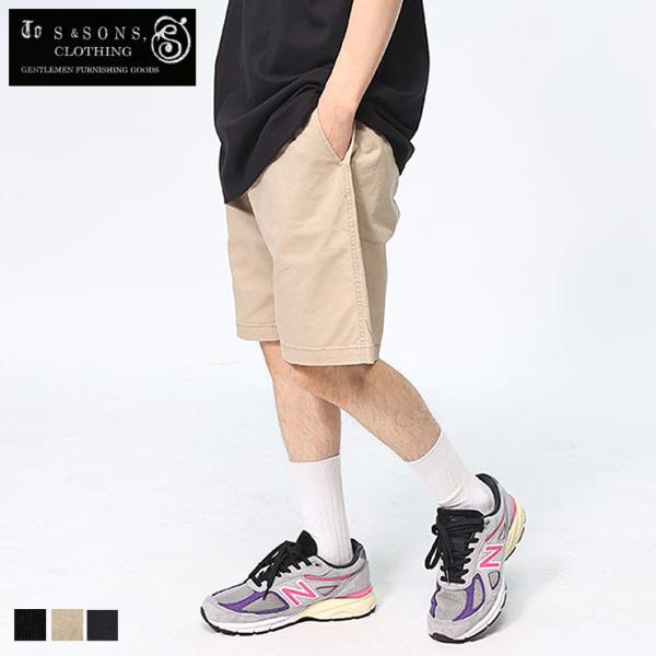 エスアンドサンズ ショートパンツ ハーフ丈 チノ ストレッチ メンズ S＆SONS ボトムス 夏服 ワーク TS2230