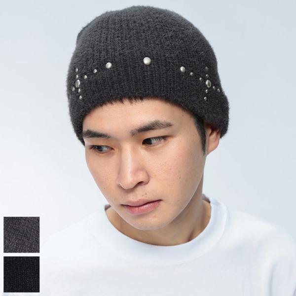 WOODEN DOLL (ウッディンドール) ラインストーンデザイン リブニットキャップ ビーニー WD25AW10