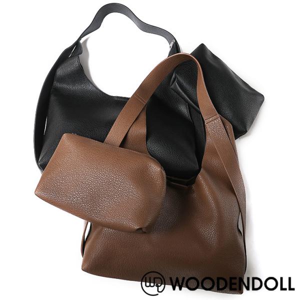 WOODENDOLL トートバッグ ワンショルダー ポーチ付き シンプル B24AW94 メンズ レディース ユニセックス 鞄  合成皮革