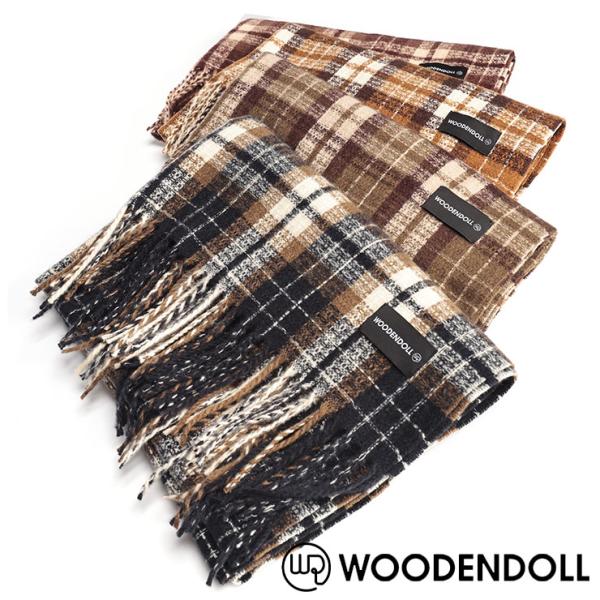 WOODENDOLL マフラー チェック柄 フリンジ M24AW95 メンズ レディース ユニセックス チェック 防寒 秋冬