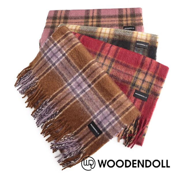WOODENDOLL マフラー チェック柄 起毛 大判 マフラー M24AW96 メンズ レディース ユニセックス チェック 防寒 秋冬