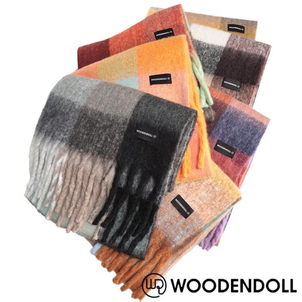 WOODENDOLL マフラー チェック柄 シャギー 大判 マフラー M24AW97 メンズ レディース ユニセックス チェック 防寒 秋冬
