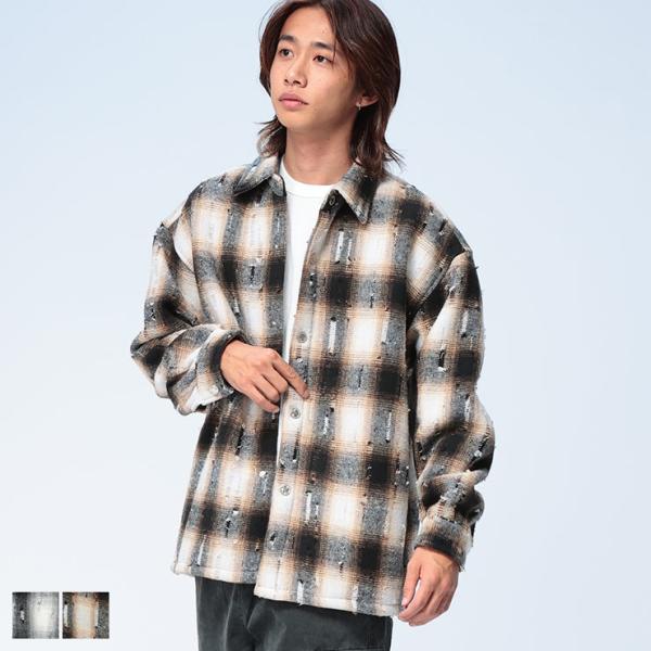 WOODENDOLL (ウッディンドール) 裏ボア クラッシュ オンブレチェック柄 ジャケット WD25AW011 outer_now