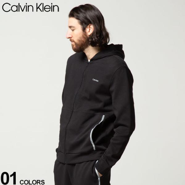 カルバンクライン Calvin Klein ロゴテープ 胸ロゴ刺繍 フルジップ
