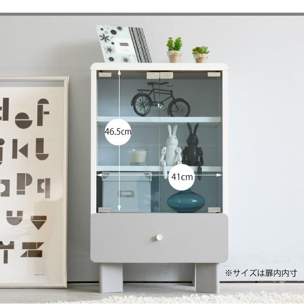 ガラスキャビネット やわらか モノトーン 収納 驚きの値段で 幅45 奥行34 高さ75 リビング収納 リビングキャビネット 2段 コンパクト 棚 ラック