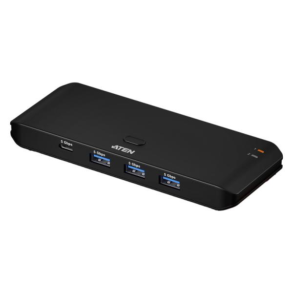 (送料無料) US4324 ATEN essentials PC2台用 USB3.2 Gen1 (5Gbps) 切替器(4デバイス接続/TypeAケーブル2本同梱版) US4324
