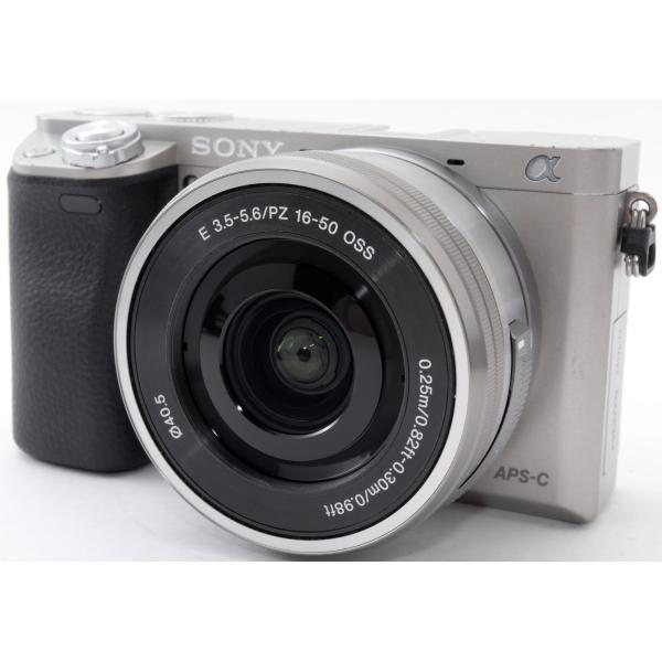 ソニー ミラーレス SONY α6000 レンズキット シルバー ILCE-6000L 中古 美品 Wi-Fi搭載 新品SDカード付き 届いてすぐに使える スマホに送れる 長期保証