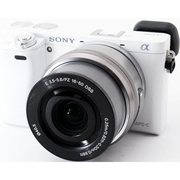ソニー ミラーレス SONY α6000 レンズキット ホワイト 中古 Wi-Fi搭載 新品SDカード付き 届いてすぐに使える スマホに送れる 動画撮影 長期保証