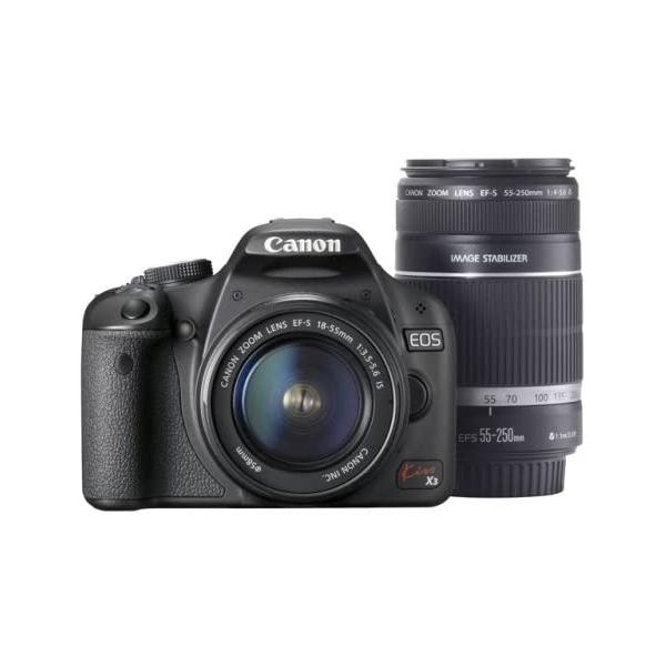 キヤノン デジタル一眼 CANON EOS Kiss X3 ダブルズームキット 中古 純正品 スマホに送れる Wi-Fi機能SDカード付き カメラバッグ付き