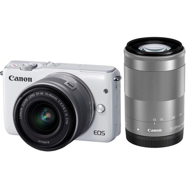 新品・未使用 キャノン EOS M10 ミラーレスカメラ ホワイト ダブルズーム i-camera-shop_canon-eos-m10-wz
