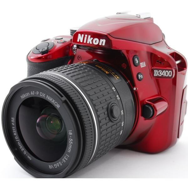 D3000 ニコン デジタル一眼 Nikon D3400 レンズキット レッド 中古 美