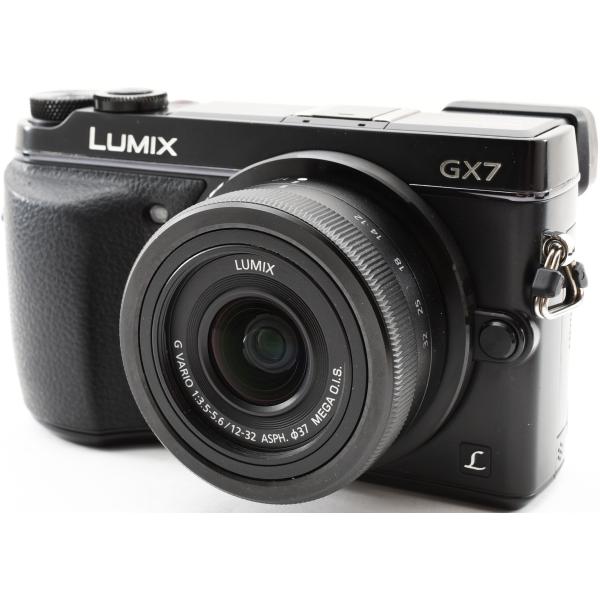 パナソニック ミラーレス Panasonic LUMIX DMC-GX7 レンズキット ブラック 中古 新品SDカード付き  Wi-Fi搭載 届いてすぐに使える 充実した付属品