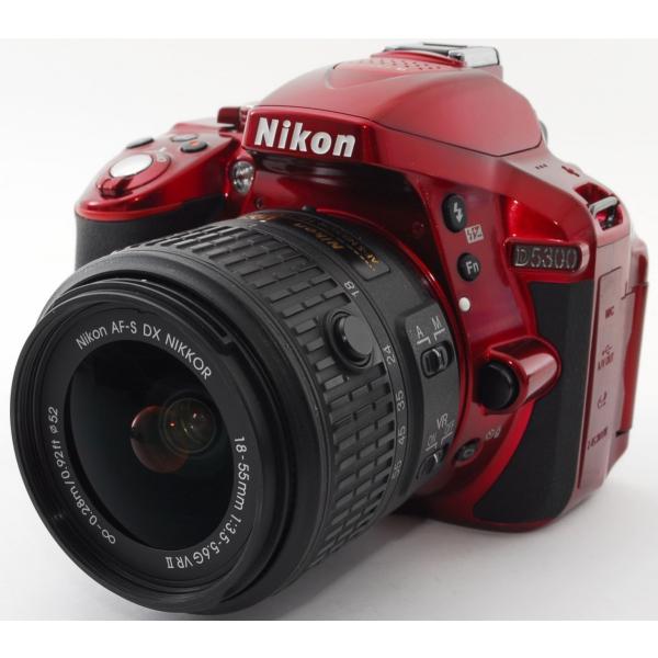 デジタル一眼 中古 Wi-Fi Nikon ニコン D5300 レッド レンズキット SDカード付き 届いてすぐに使える