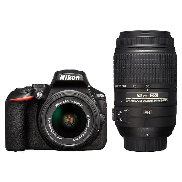 美品 Nikon　D5500　ダブルレンズ 　Wi-Fi搭載 SD32GB D5000 ニコン デジタル一眼 Nikon D5500 ダブルズーム ブラック 中古