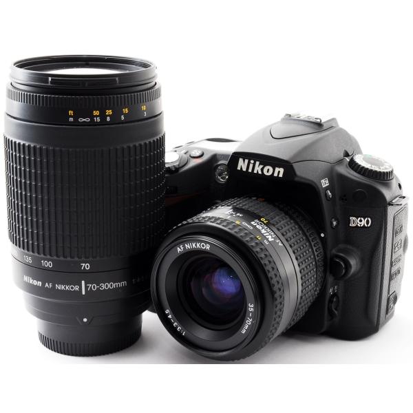 ニコン デジタル一眼 Nikon D90 ダブルズームセット 中古 スマホに送れる Wi-Fi機能SDカード付き