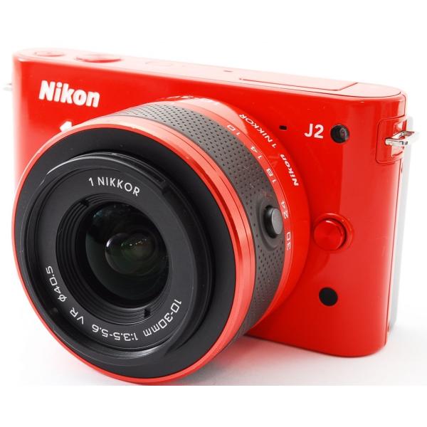 ミラーレス 中古 スマホに送れる Nikon ニコン 1 J2 オレンジ レンズキット