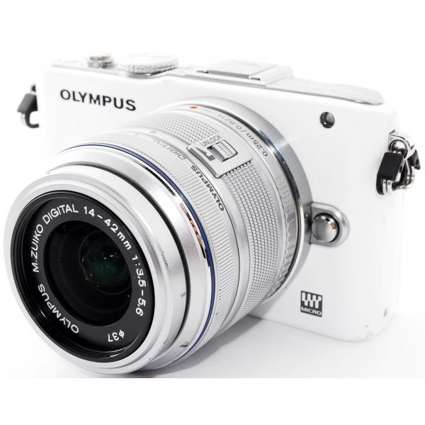 カメラ デジタルカメラ オリンパス ミラーレス OLYMPUS PEN Lite E-PL3 レンズキット ホワイト 中古 スマホに送れる  Wi-Fi機能SDカード＆ボディジャケット付き